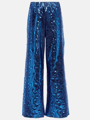 Spodnie z nadrukiem relaxed fit w wężowy wzór Osã©ree niebieskie