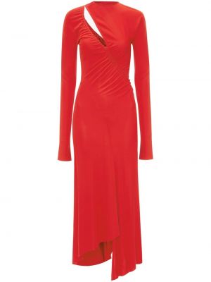 Sukienka midi asymetryczna Victoria Beckham czerwona