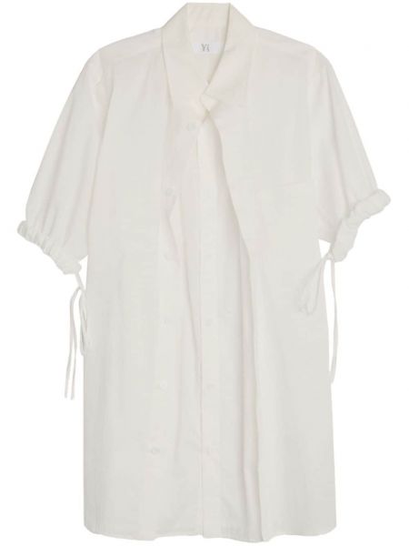 Koszula bawełniana drapowana Ys biała