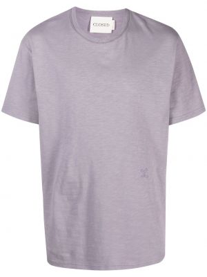 Bavlnené tričko s okrúhlym výstrihom Closed fialová