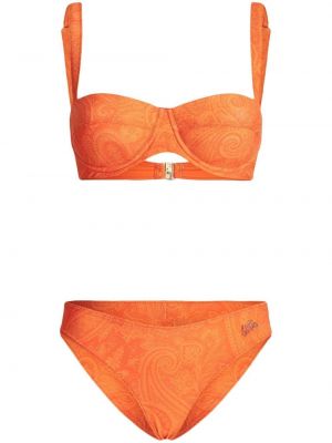 Bikini con stampa paisley Etro arancione