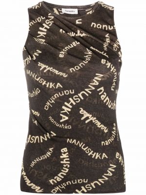 Tank top med print Nanushka brun