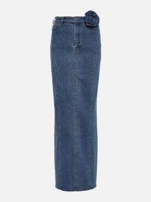 Kvetinová džínsová sukňa Rotate Birger Christensen modrá