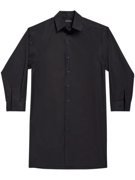Памучна рокля тип риза Balenciaga черно