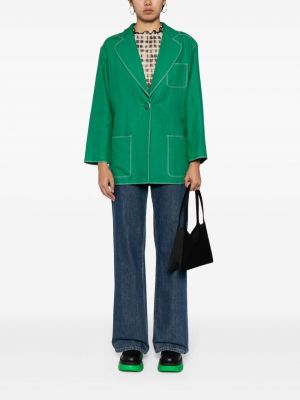 Lněné sako s knoflíky Christian Dior zelené