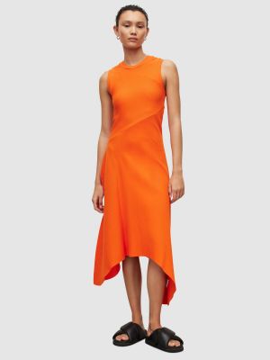Φόρεμα Allsaints πορτοκαλί