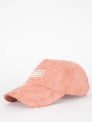 Велурена шапка с козирки Defacto розово