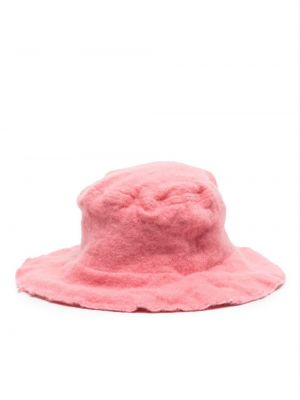 Vlněný klobouk s oděrkami Comme Des Garçons Shirt růžový