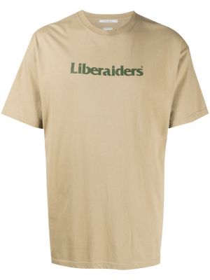Тениска с принт Liberaiders кафяво