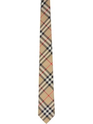 Клетчатый галстук ретро Burberry бежевый