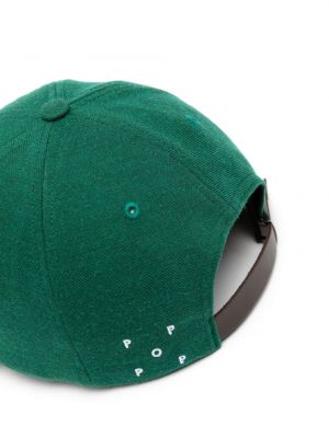 Haftowana czapka z daszkiem bawełniana Pop Trading Company zielona