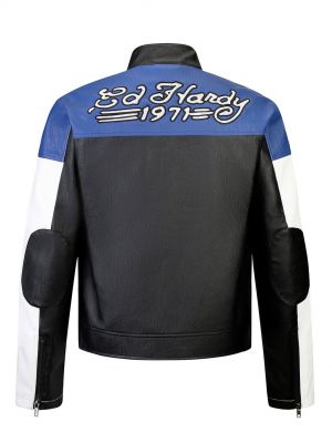 Мотоциклетная куртка из искусственной кожи Ed hardy