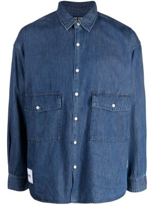Βαμβακερό πουκάμισο τζιν Izzue μπλε