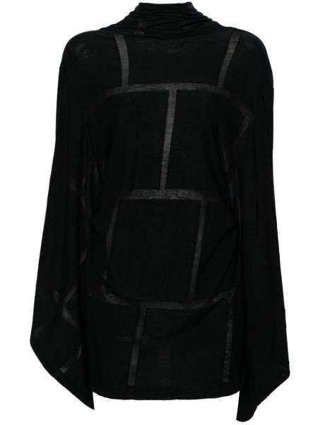 Drapírozott kabát Yohji Yamamoto fekete
