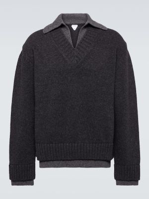 Jersey de lana de tela jersey Bottega Veneta gris