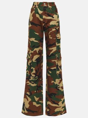 Pantalon cargo en coton à imprimé à imprimé camouflage Alessandra Rich