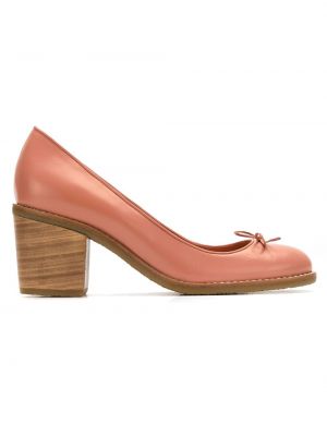 Pantofi cu toc din piele Sarah Chofakian roz