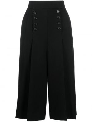 Plisované vlnené nohavice Saint Laurent čierna