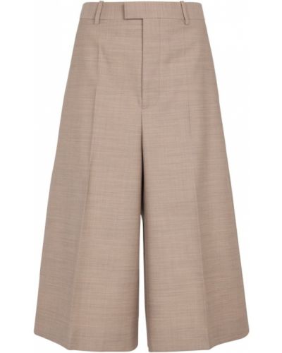 Pantaloni culotte a vita alta di lana Bottega Veneta beige