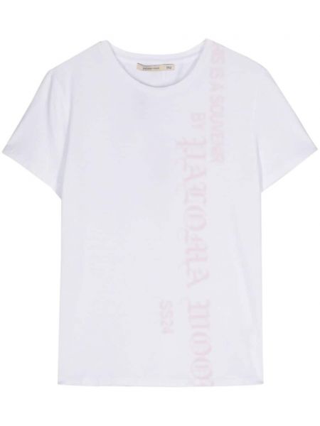 Raštuotas vilnonis marškinėliai Paloma Wool balta