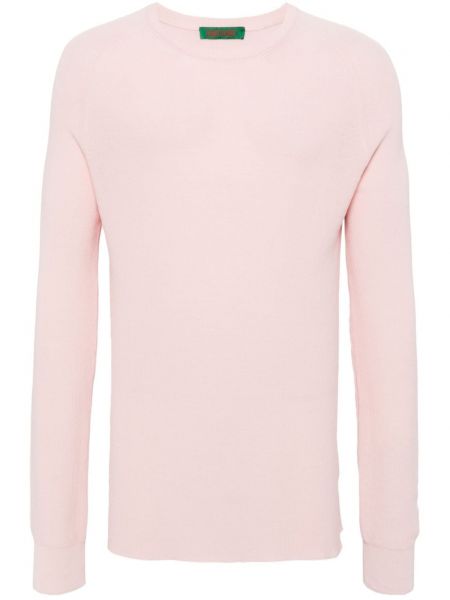 Βαμβακερός πουλόβερ με στρογγυλή λαιμόκοψη Casey Casey ροζ