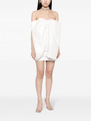 Oversized koktejlové šaty s mašlí Rachel Gilbert bílé