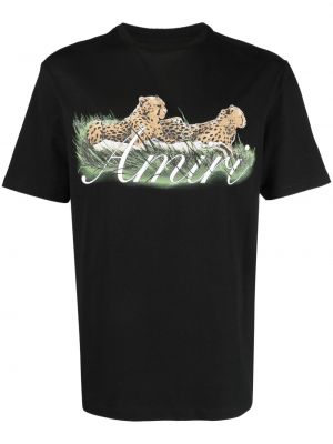 T-shirt en coton à imprimé à imprimé léopard Amiri