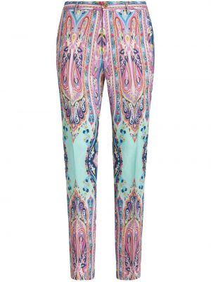 Pantaloni cu imagine cu model paisley Etro albastru