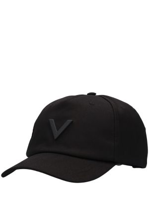 Bombažna kapa Valentino Garavani črna