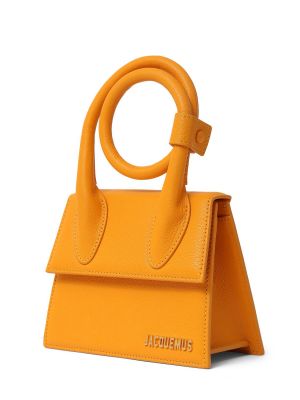 Bőr táska Jacquemus narancsszínű