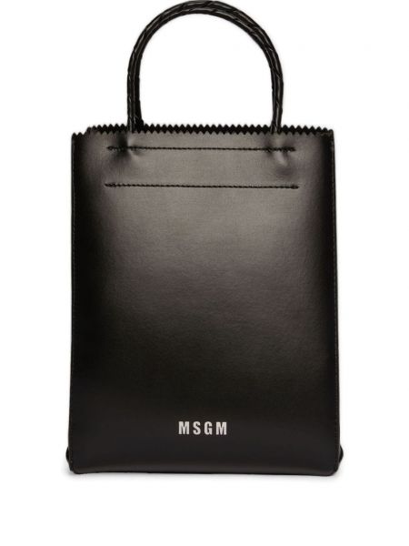 Baskılı deri alışveriş çantası Msgm siyah