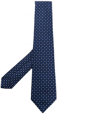 Selyem hímzett nyakkendő Kiton kék