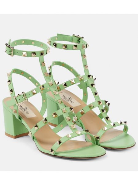 Leder sandale Valentino Garavani grün