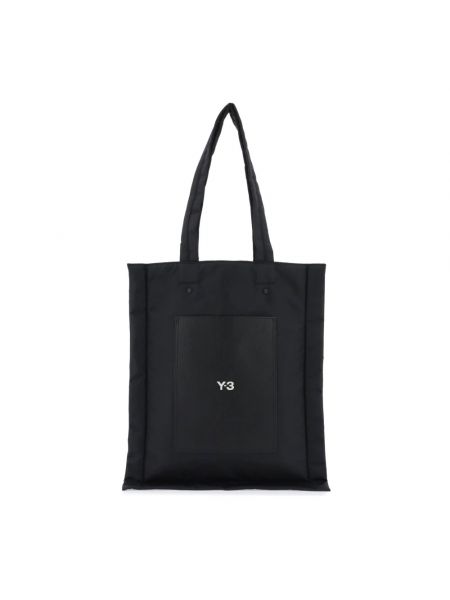 Nylon leder shopper handtasche mit taschen Y-3 schwarz