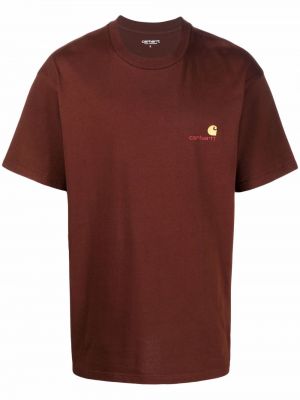 Camiseta con bordado Carhartt Wip marrón