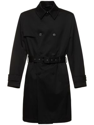 Pamučni trench kaput Versace crna