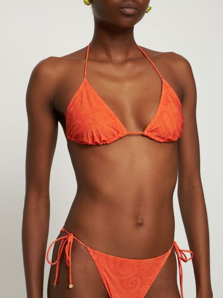 Bikini cu imagine cu model paisley Etro portocaliu