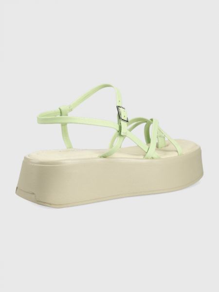 Sandały skórzane na platformie Vagabond Shoemakers zielone