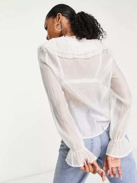 Прозрачная блузка с рюшами Urban Revivo белая