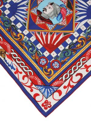 Echarpe à imprimé à motif géométrique Dolce & Gabbana bleu