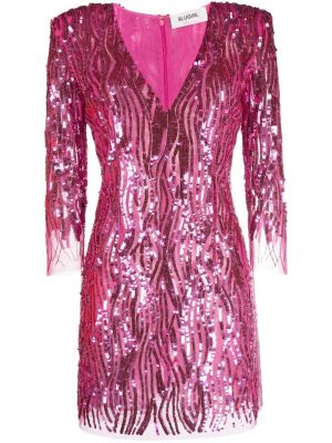 Коктейлна рокля с пайети Blugirl розово