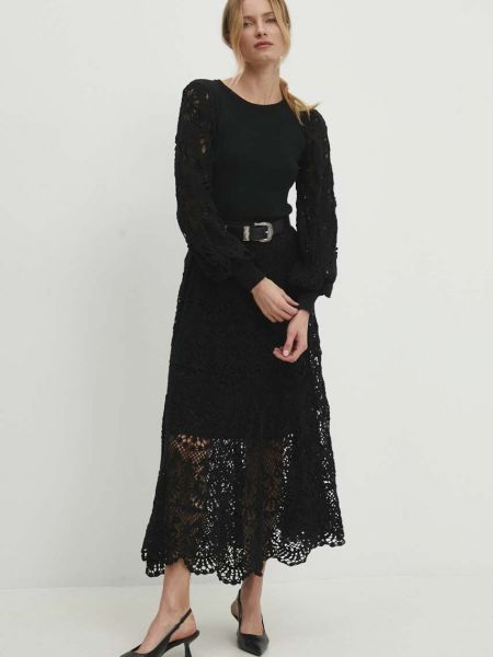 Pamučna maksi suknja Answear Lab crna