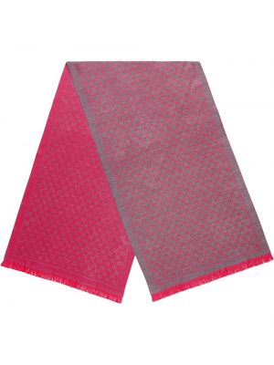 Bufanda de lana de tejido jacquard Gucci rosa