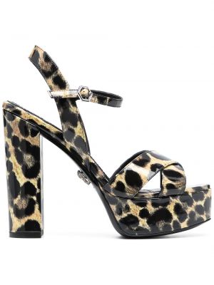 Sandale cu platformă cu imagine cu model leopard Philipp Plein