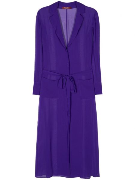 Skaidrus šilkinis paltas Max Mara violetinė
