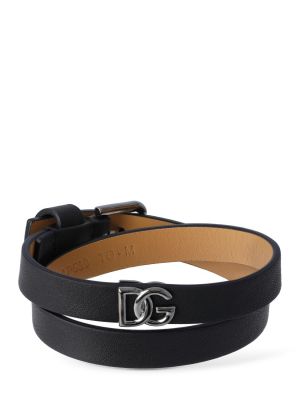 Bracelet en cuir Dolce & Gabbana noir