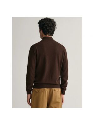 Jersey cuello alto de lana de tela jersey Gant marrón