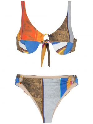 Bikini a rayas Amir Slama azul