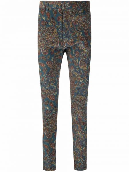 Pantalones skinny con estampado con estampado de cachemira Needles azul