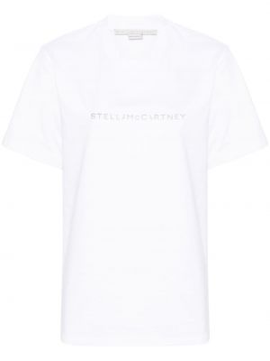 Raštuotas medvilninis marškinėliai Stella Mccartney balta